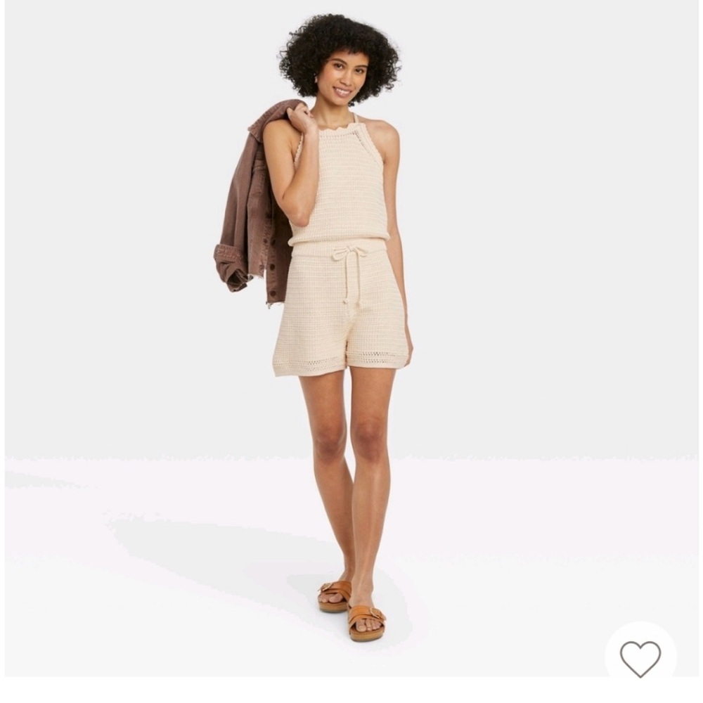 Universal Thread Women's Tie Front Halter Style Romper